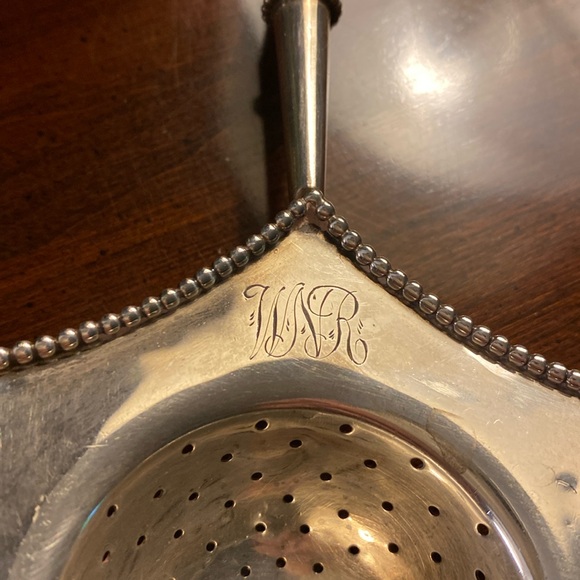 Antique English Sterling Silver Tea Strainer - Picture 2 of 12
